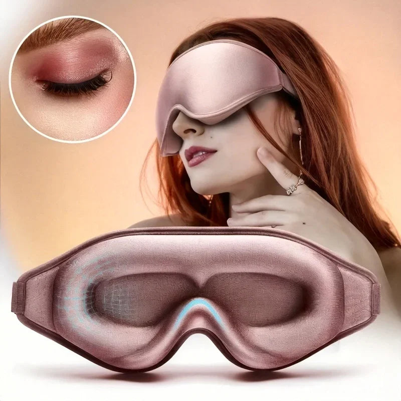 3D Silk Sleep Eye Mask – Soft Comfortable Blindfold for Travel & Sleep
