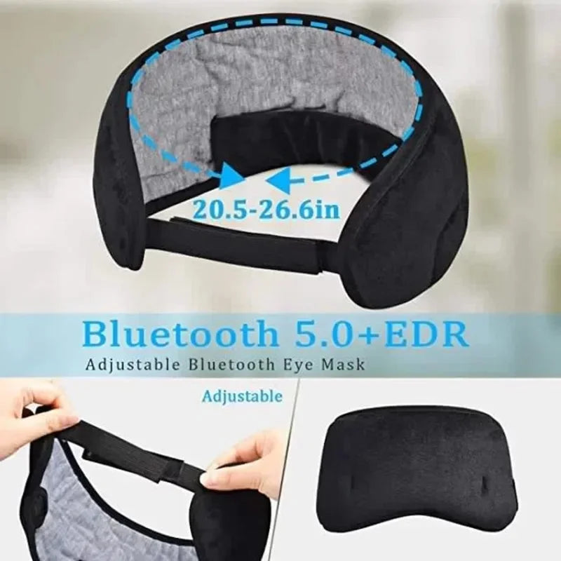 Bluetooth Sleep Headphones Eye Mask – Soft Wireless Music Headband
