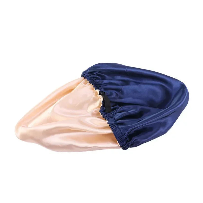 Silk Satin Sleep Cap – Adjustable Night Hair Care Bonnet