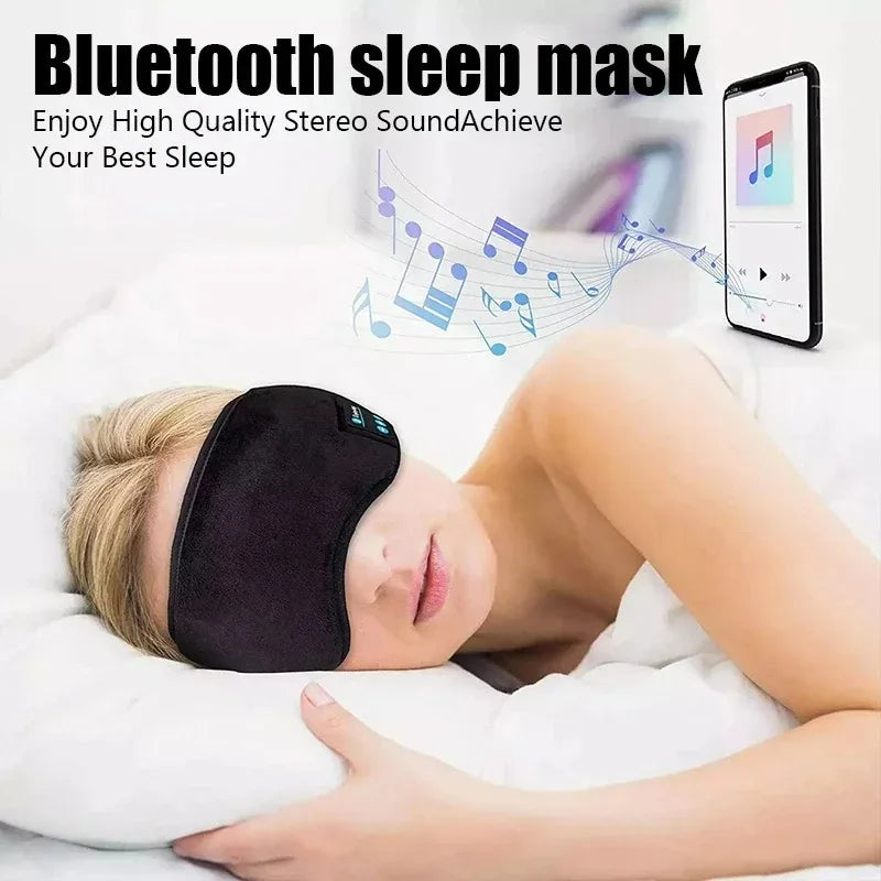 Bluetooth Sleep Headphones Eye Mask – Soft Wireless Music Headband