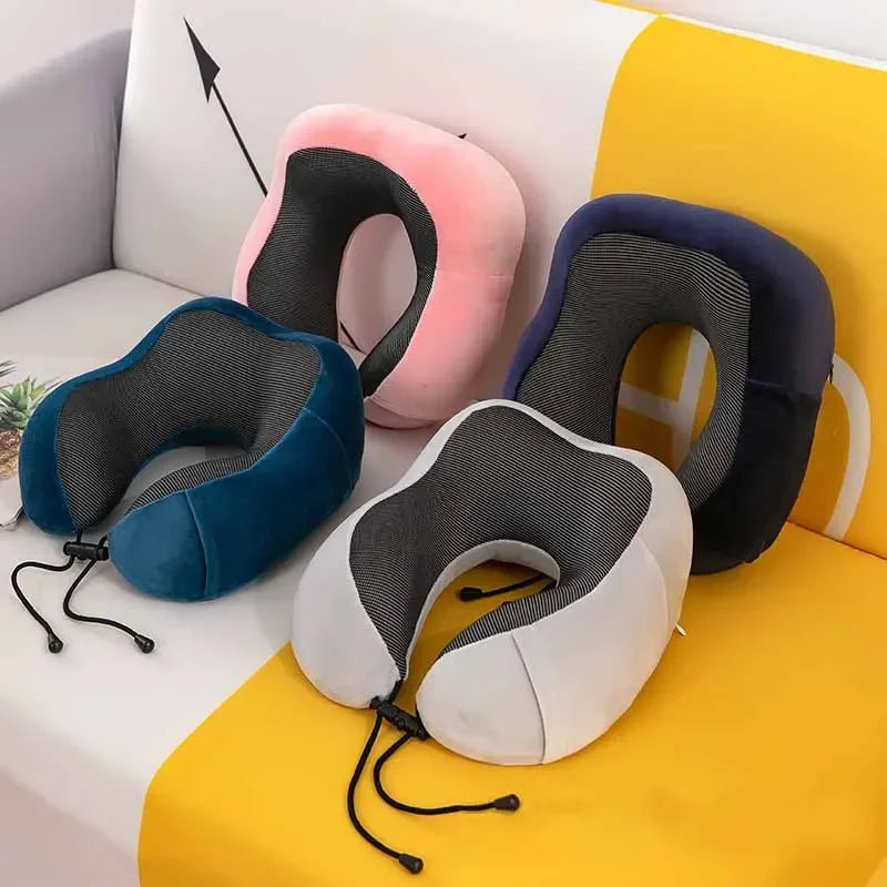 U-Shaped Memory Foam Travel Pillow – Ergonomic Neck Support Cushion