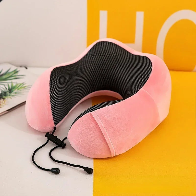 U-Shaped Memory Foam Travel Pillow – Ergonomic Neck Support Cushion