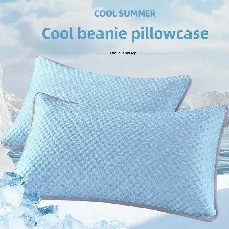 Summer Cooling Pillowcase – Ice Bean Cool Touch Cover 19×29 in (No Pillow)