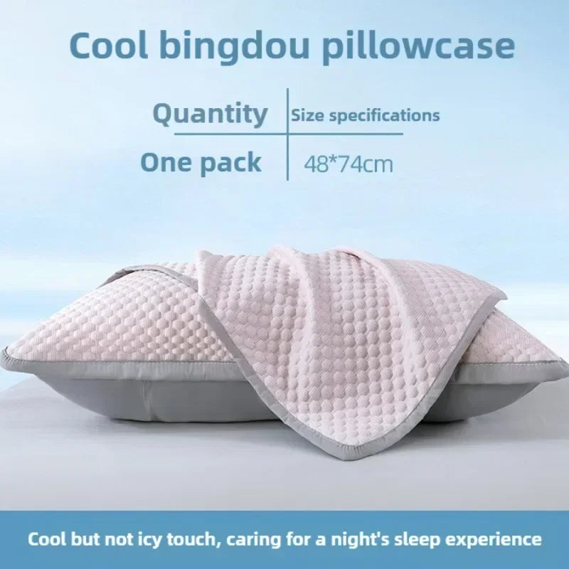 Summer Cooling Pillowcase – Ice Bean Cool Touch Cover 19×29 in (No Pillow)