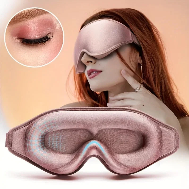 3D Silk Sleep Eye Mask – Soft Comfortable Blindfold for Travel & Sleep