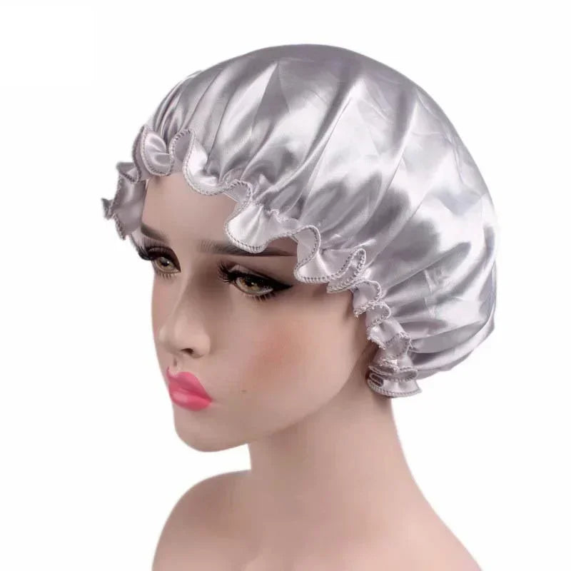 Silk Satin Sleep Cap – Adjustable Night Hair Care Bonnet