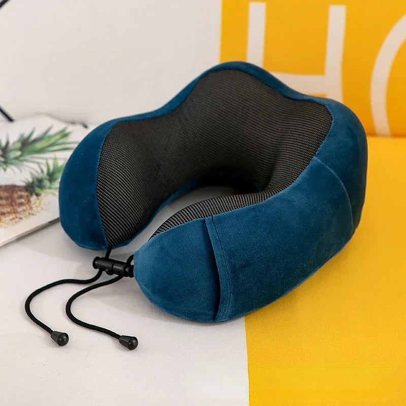 U-Shaped Memory Foam Travel Pillow – Ergonomic Neck Support Cushion